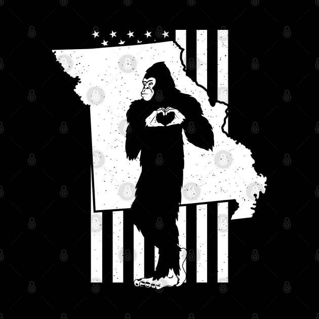 Missouri Bigfoot American Flag by Tesszero