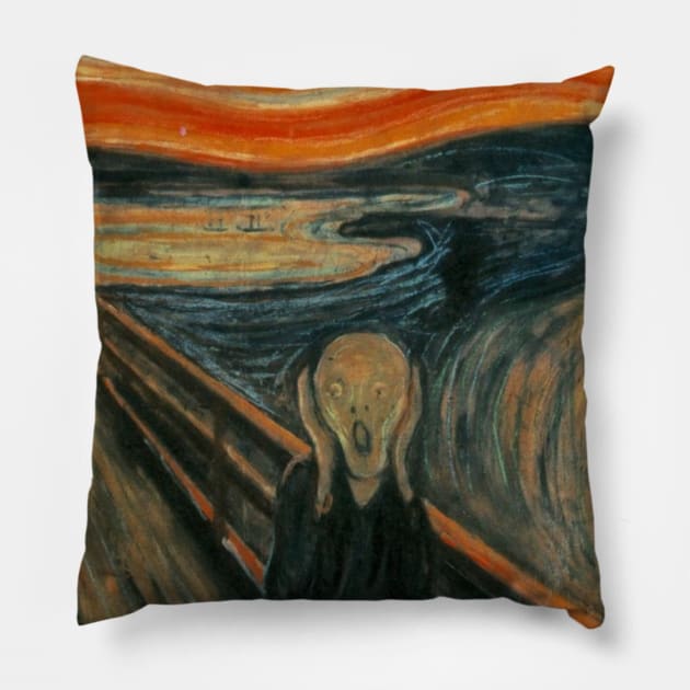 Classic Art - The Scream  - Edvard Munch Pillow by podartist