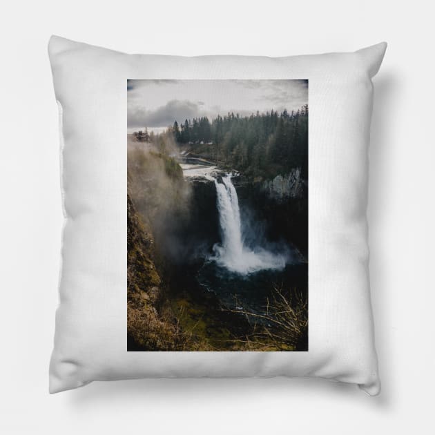 Waterfall in the Pacific Northwest Pillow by Robtography