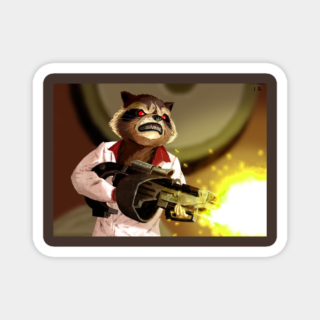 Rocket Racoon Magnet by Mikekimart