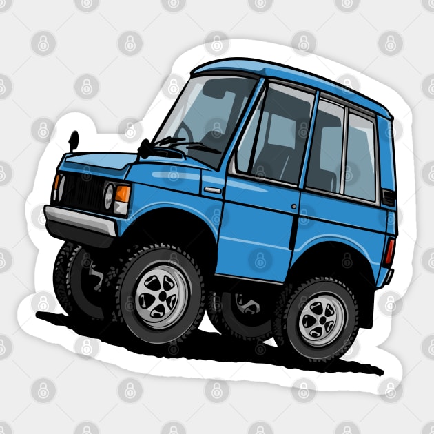 Classic Range Rover Caricature - Land Rover - Sticker | TeePublic