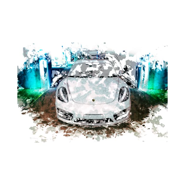 Cayman Porsche - Watercolour by Rendagarth_Design_Company