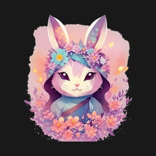 Cute Floral Ninja Rabbit T-Shirt