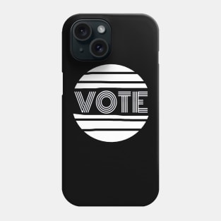 Vote.  Circular Black and White Voting Message for the 2020 US Presidential Election. Phone Case