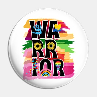 The warrior autism awareness Pin