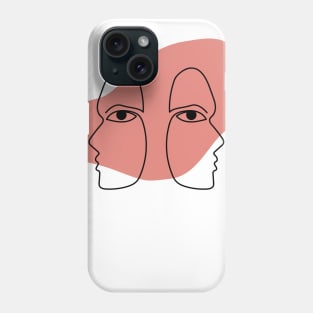 Abstract faces twins. Phone Case