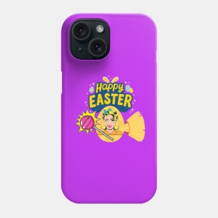 Happy easter pop art girl broom modern art lollipop girl Phone Case