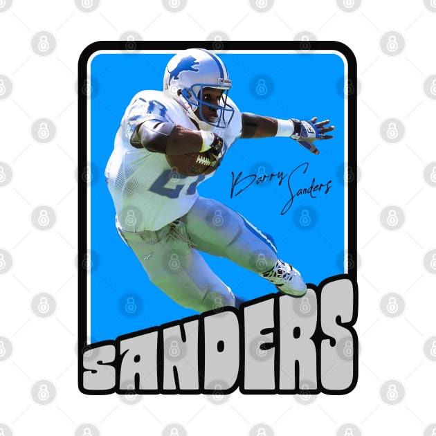 Retro Barry Sanders Football Trading Card by darklordpug