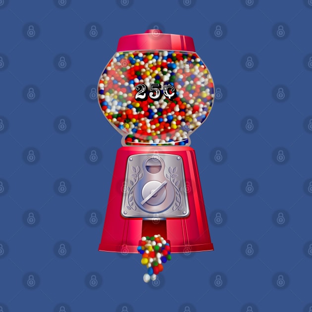 Retro Candy Gum Ball Machine by 2HivelysArt