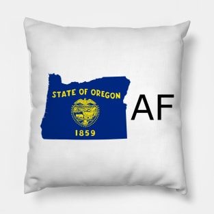 Oregon Flag State Outline AF (black) Pillow