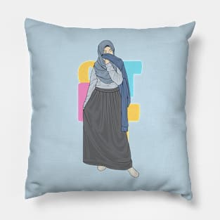 Girl Blue Monochrome Oufit Pillow