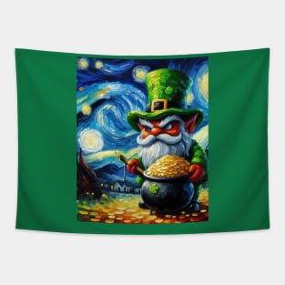 Irish Gnome in Starry Night Tapestry