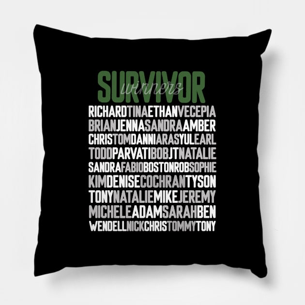 survivor winners Pillow by disfor