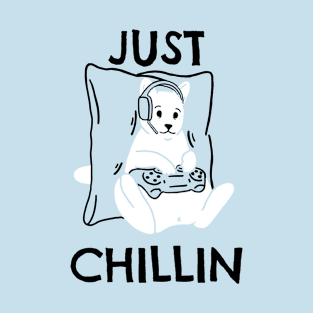 Just Chillin Gaming Dog T-Shirt