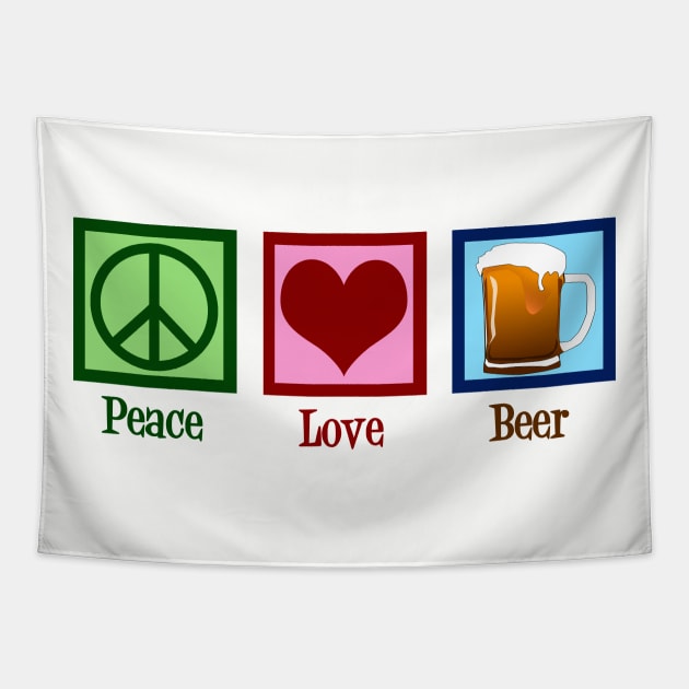 Peace Love Beer Tapestry by epiclovedesigns