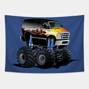 Cartoon monster truck Tapestry