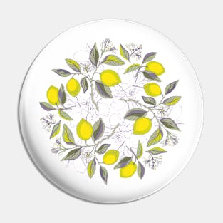 Lemon pattern Pin