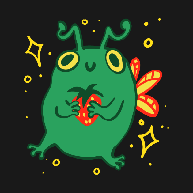 Fairy frog strawberry by TheDoodlemancer