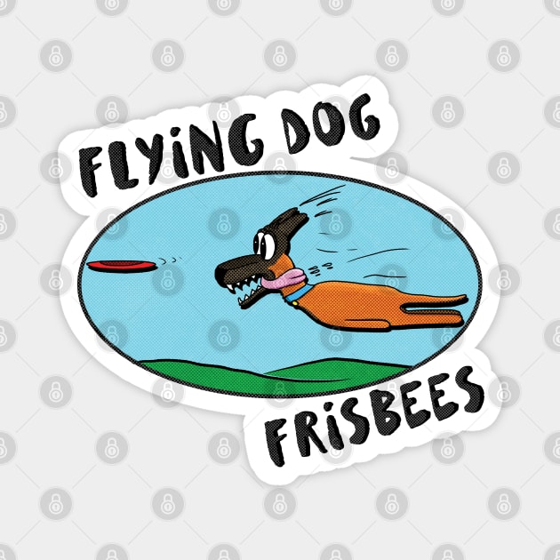 Flying Dog Frisbees Magnet by ArtsofAll