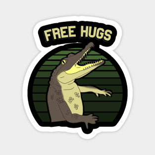 free hugs, funny crocodile drawing Magnet