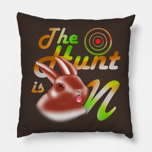 The hunting season is on, rabbit hunting Pillow