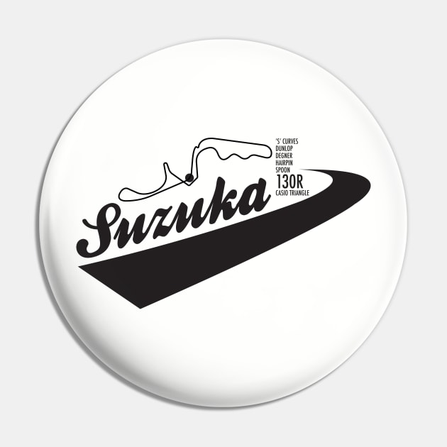 Suzuka Race Circuit 130R Pin by funkymonkeytees