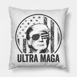 Trump Ultra Maga Conservative US Flag Pillow