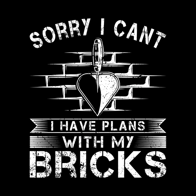 Bricks Mason Gift Bricklayer by Humbas Fun Shirts