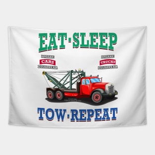 Eat Sleep Tow Repeat Tow Truck Towing Novelty Gift Tapestry