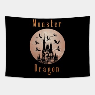 Halloween Castle Dragon Tapestry