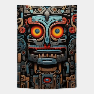 Techno Tiki Totem Tapestry