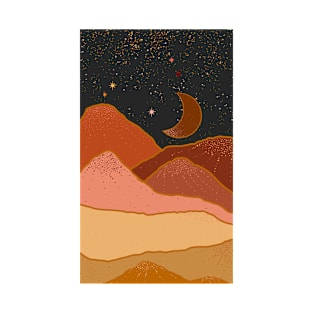 Moon Mountain Desert Colors Celestes Studio© T-Shirt