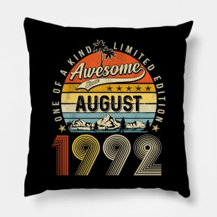 Awesome Since August 1992 Vintage 31st Birthday Pillow