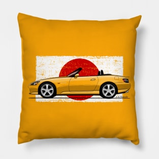 The super driver's car japanese roadster with the japanese flag Pillow
