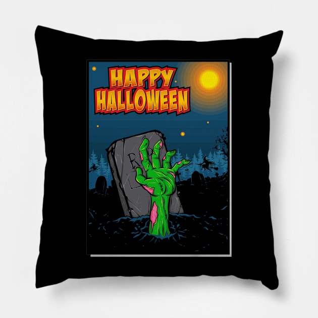 scary zombie hand Pillow by snoddyshop