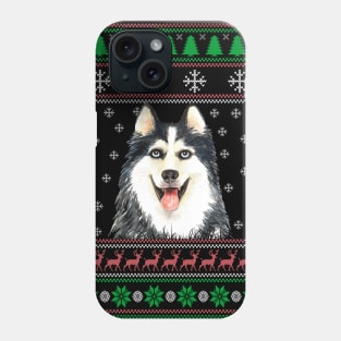 Cute Siberian Husky Dog Lover Ugly Christmas Sweater For Women And Men Funny Gifts Phone Case