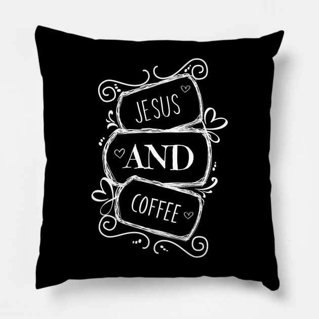 Jesus and Coffee Pillow by Timeforplay