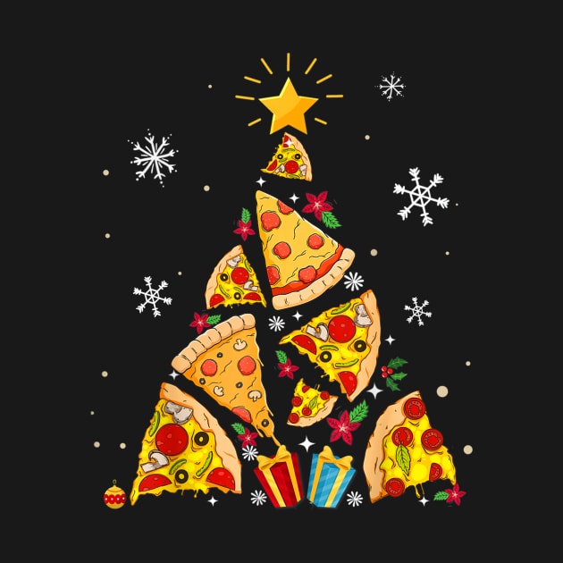 Funny Pizza Christmas Tree by Luna The Luminary