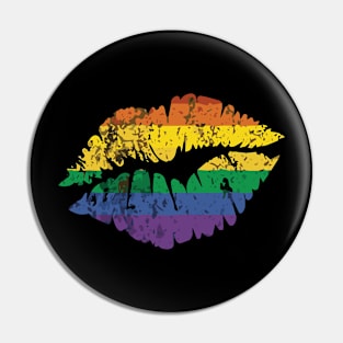 Pride flag lips Pin