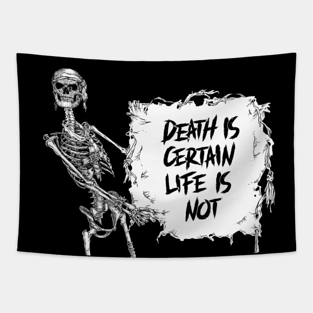 Death and Life-Pirate-Skull-Skeleton-Sarcastic Tapestry by StabbedHeart