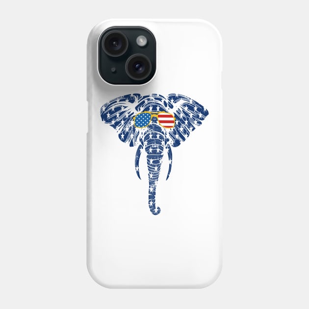 Elephant 4th Of July Flag Glasses  For Men Women Gift Phone Case by Ramadangonim