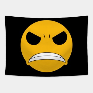 Cross Emoji Face - Angry Face Tapestry