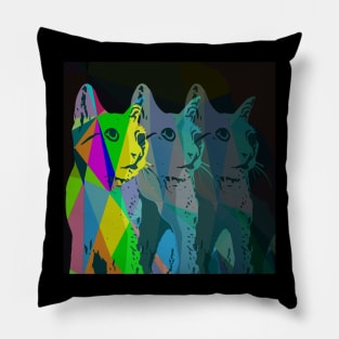 Cat Geometric that has been sketched and then made a low poly detail Pillow