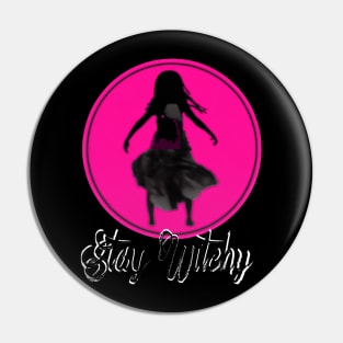 Stay witchy - Trippy pink wiccan design Pin