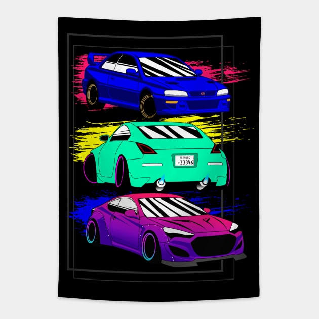 Subaru Nissan Hyundai Tuner Culture Tapestry by thesupragoddess