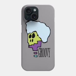 Groovy times afro skeleton indie sketch Phone Case