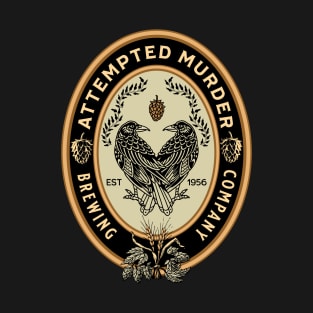 Attempted Murder Brewing Company Beer Logo Crows & Ravens T-Shirt