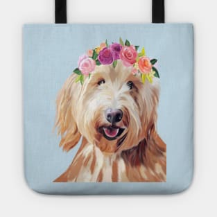 Goldendoodle + Flower Crown Tote