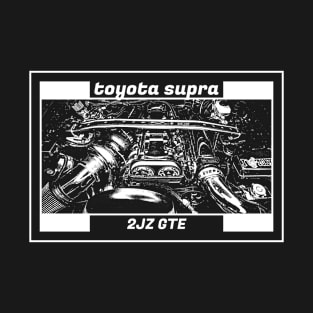 TOYOTA SUPRA MK4 ENGINE (Black Version) T-Shirt