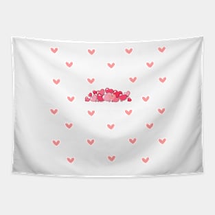 Heart shape pink Tapestry